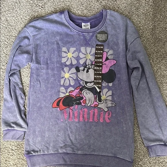 Disney Purple Minnie Mouse Sweatshirt Size XL (14/16) - Picture 1 of 2
